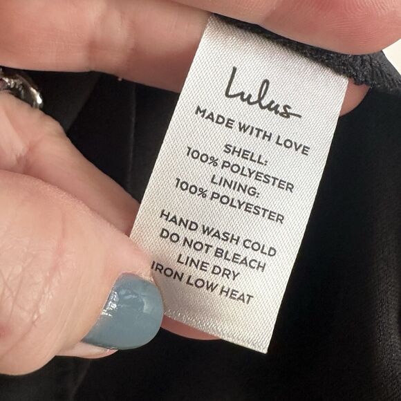 Lulus Dress XS Shifting Dears Black Long Split Sleeve Mini V Neck Cocktail NEW - Picture 7 of 12